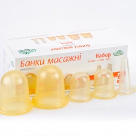 Кликните для увеличения изображения Силиконовые массажные банки - 6 шт в наборе (антицеллюлитные и для массажа лица)